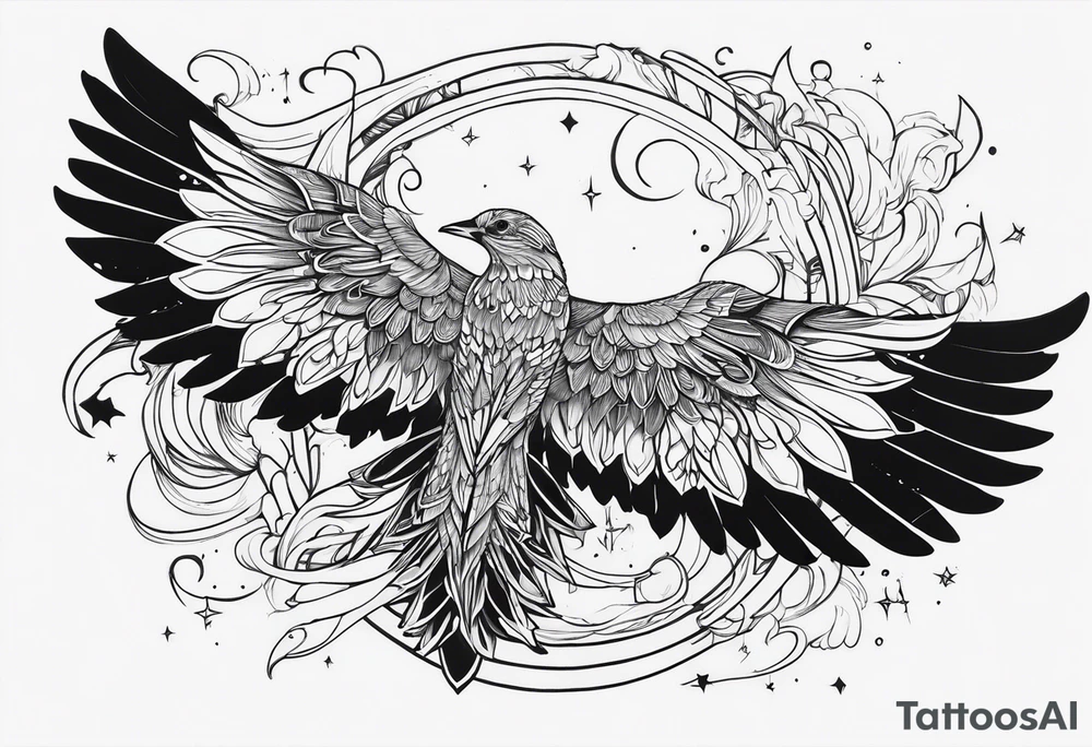 Want the lyrics “the night belongs to you, I must be someone new.” With wings tattoo idea