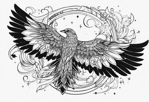 Want the  lyrics “the night belongs to you, I must be someone new.” With wings tattoo idea