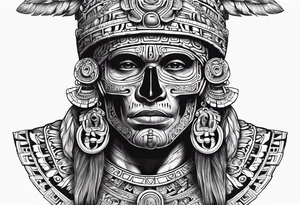 aztec god of death Mictlantecuhtli shoulder up tattoo idea