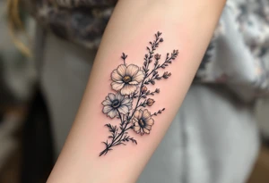 Wildflowers clustered together tattoo idea