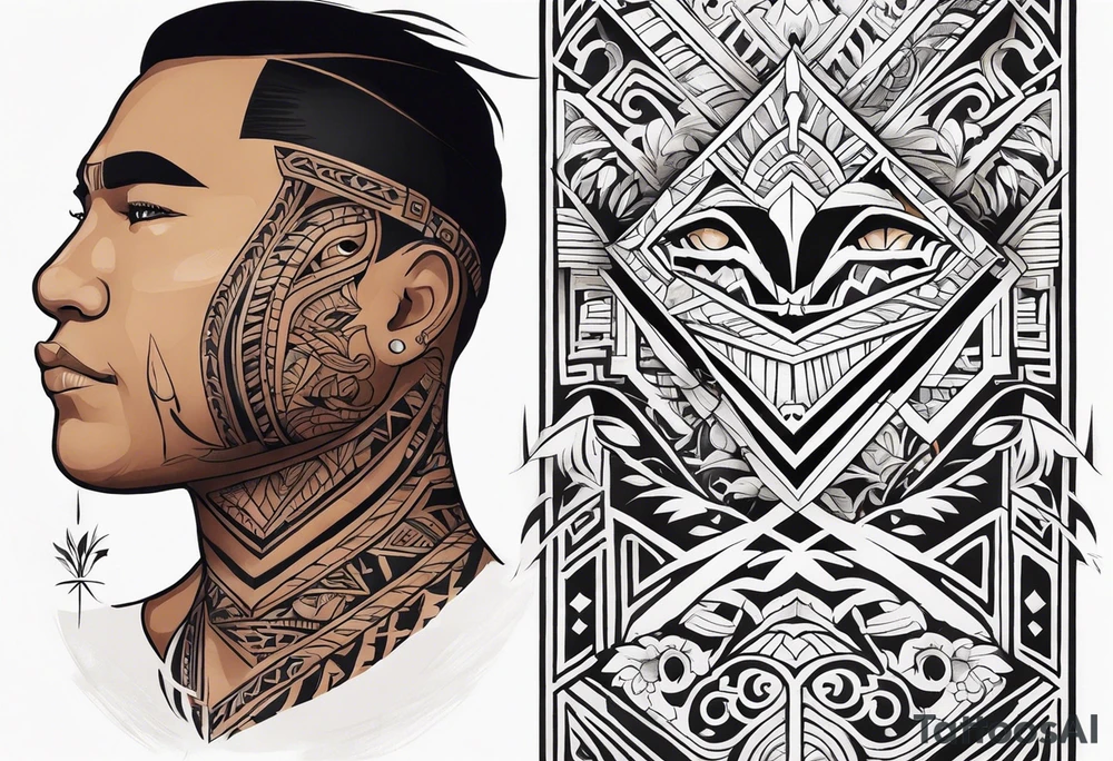 Polynesian chin tattoo tattoo idea