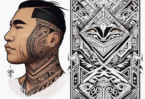 Polynesian chin tattoo tattoo idea