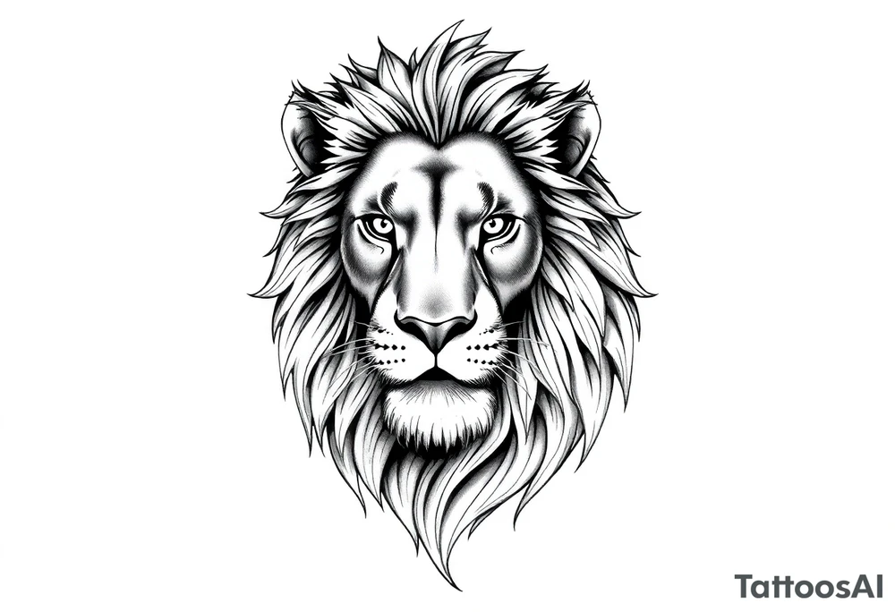 Realistic lion tattoo idea