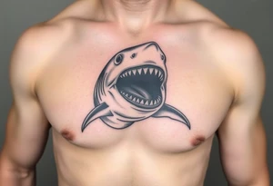 shark with open mouth frontal. tattoo idea