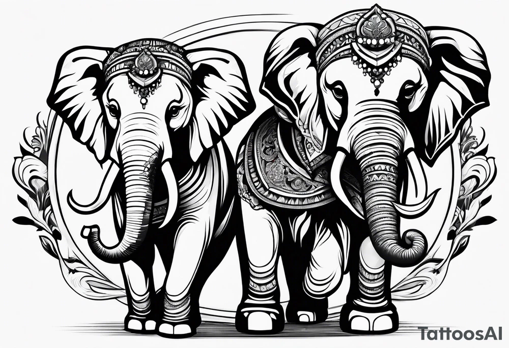 Elephant playing roller derby tattoo idea