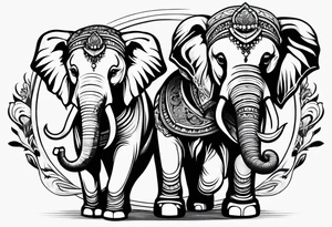 Elephant playing roller derby tattoo idea