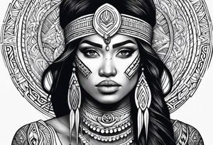 Māori female pukana tattoo idea