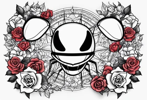 Deadmau5 logo with roses around it tattoo idea