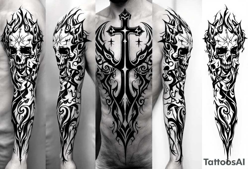 Kalia tattoo with a name "veronesi" with a cross tattoo idea