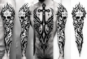 Kalia tattoo with a name "veronesi" with a cross tattoo idea