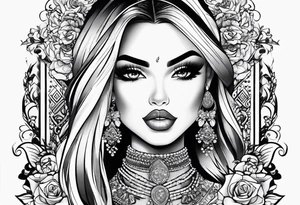 Bratz style flash tattoo full body y2k smoking tattoo idea