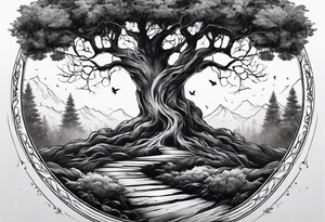 A tree progressing from death to life tattoo idea