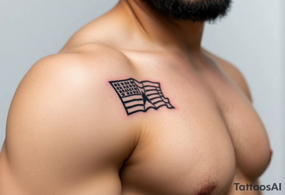 Using thick black lines, create a meaningful patriotic symbol harkening back to the American revolution tattoo idea