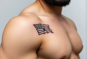 Using thick black lines, create a meaningful patriotic symbol harkening back to the American revolution tattoo idea