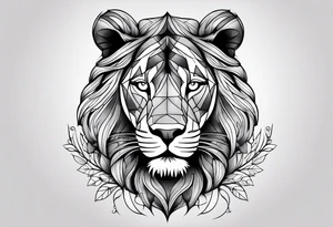 quero uma tatoo no ante braço, com um leão feroz, em baixo eu e minha filha de mão dadas, o nome dela e Aurora, queria algo com essas características tattoo idea