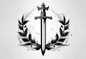 Sword with king piece from chess tattoo idea