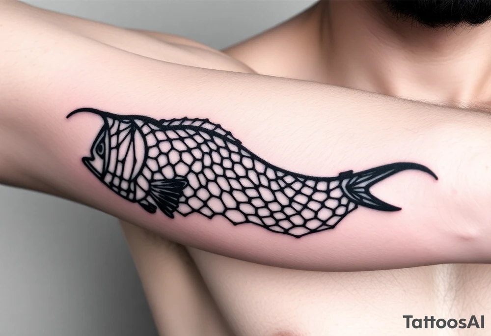 Thick sexy negative fishnets tattoo idea