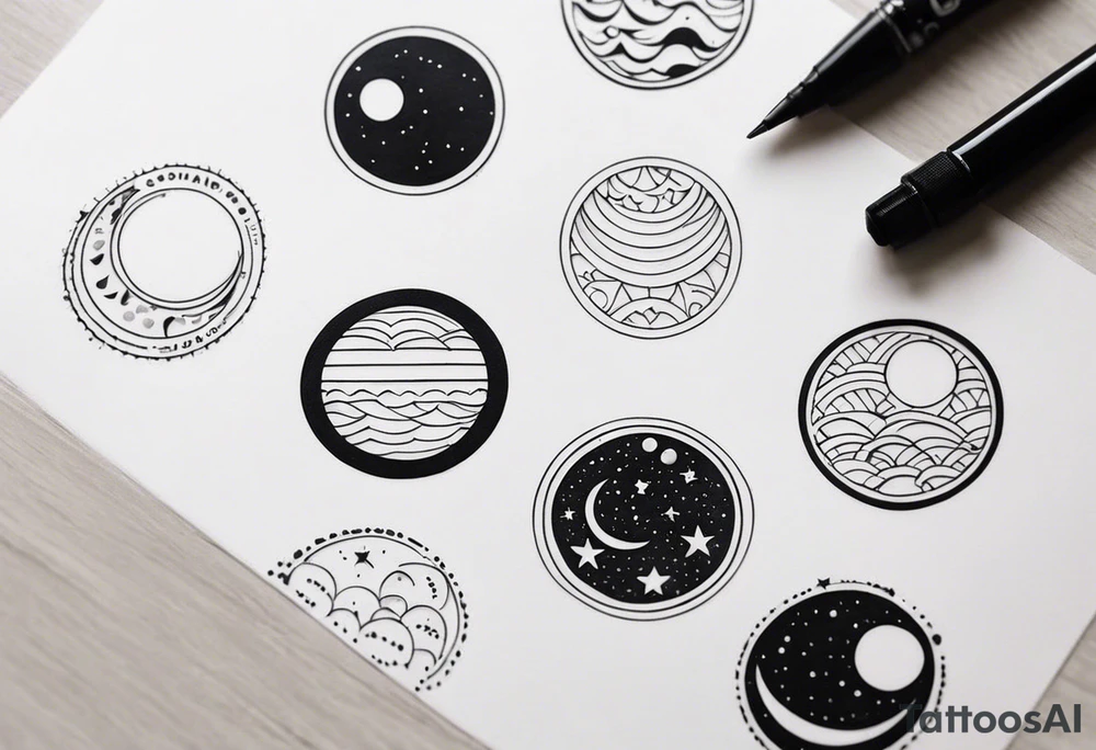 Lunar phases tattoo idea
