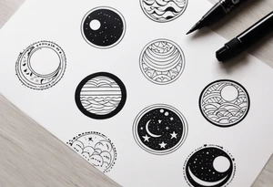 Lunar phases tattoo idea