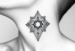 throat geometric tattoo with the middle throat lighter then the rest tattoo idea