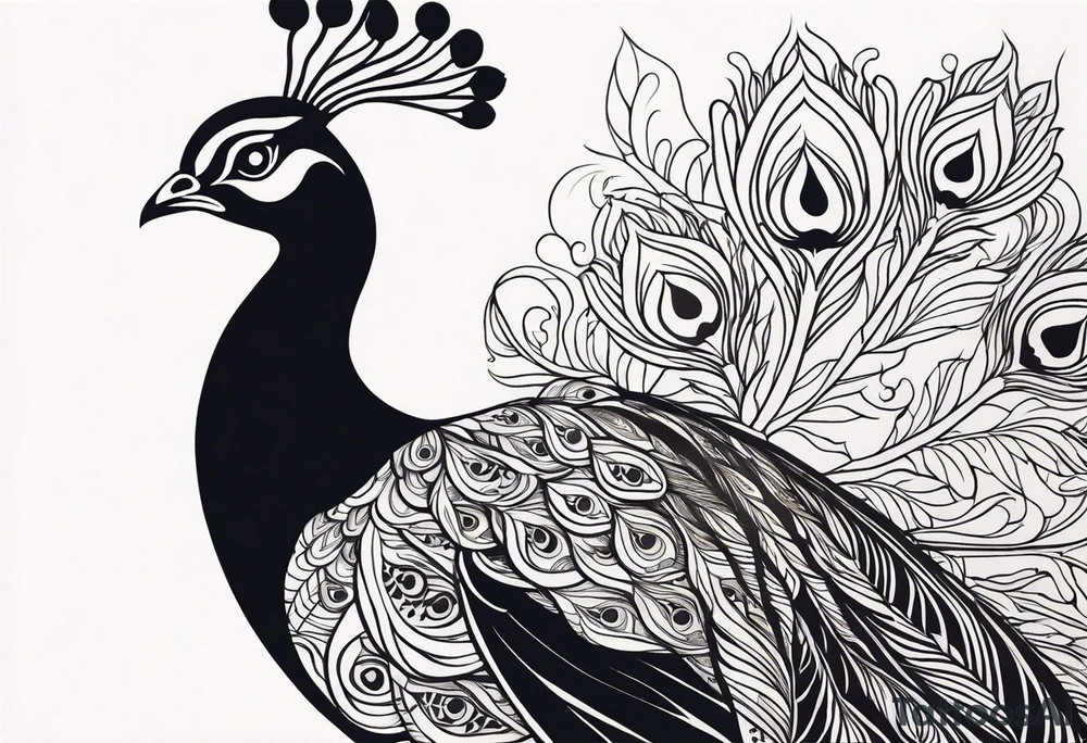 a vibrant peacock tattoo idea