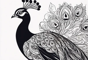 a vibrant peacock tattoo idea