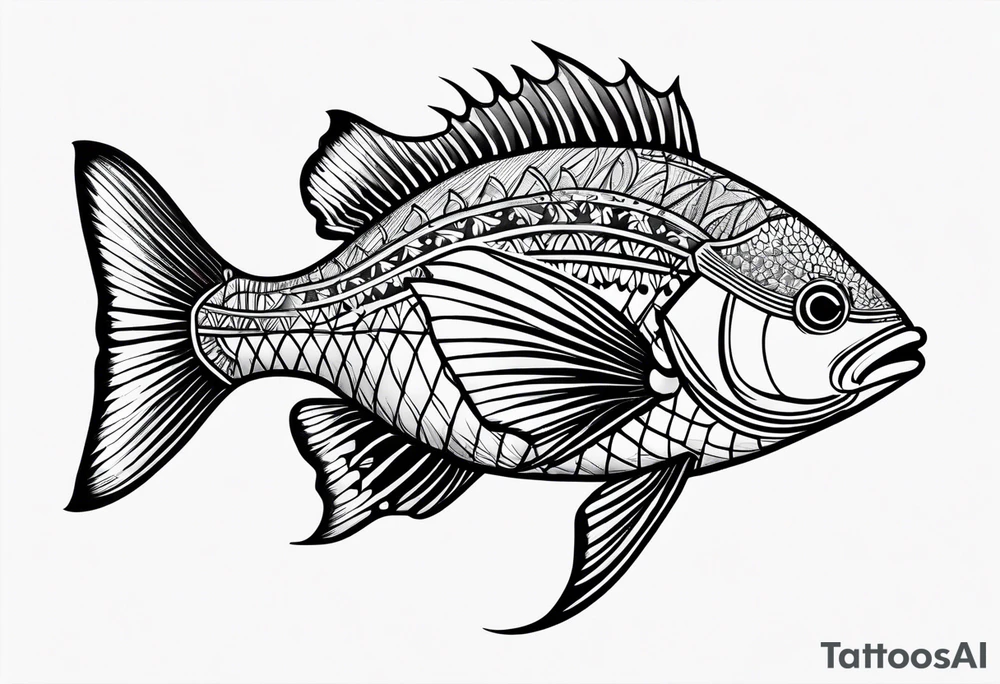 Pinstripe sunfish tattoo idea