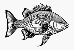 Pinstripe sunfish tattoo idea