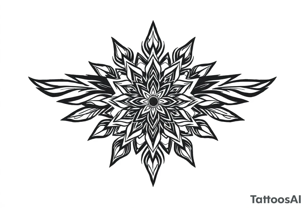 spiritual feather indian mandala shaman tattoo idea