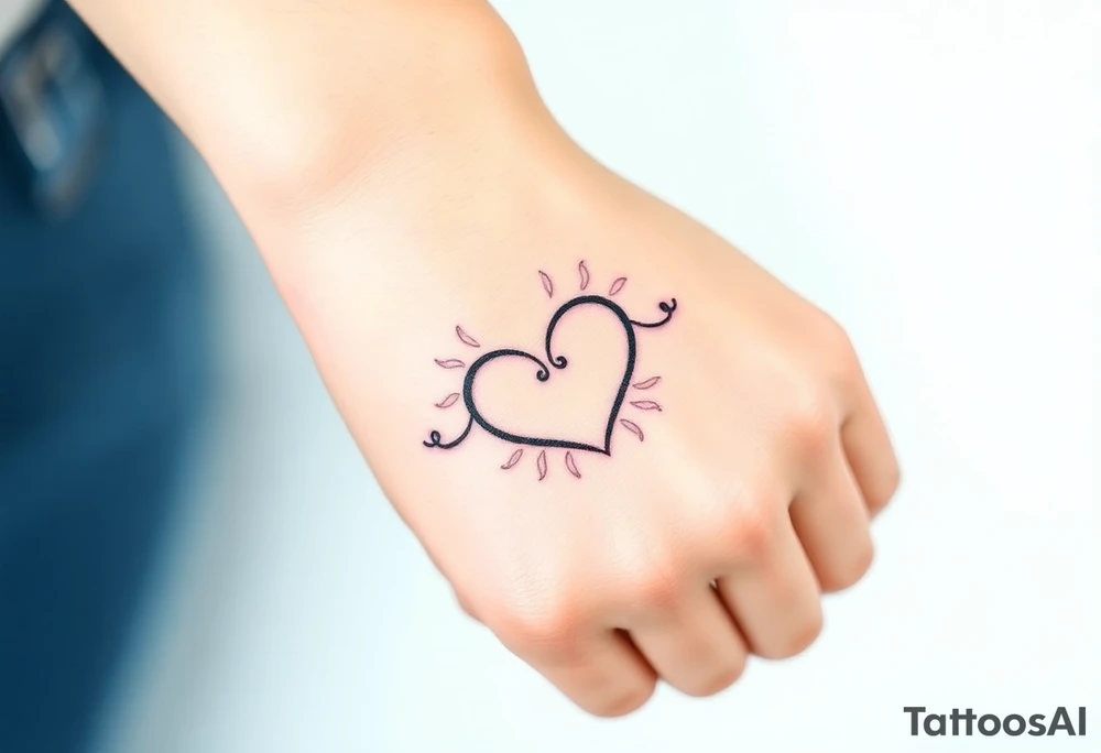 A infinity symbol, with one loop engraving the family sign intertwined with a heart tattoo idea