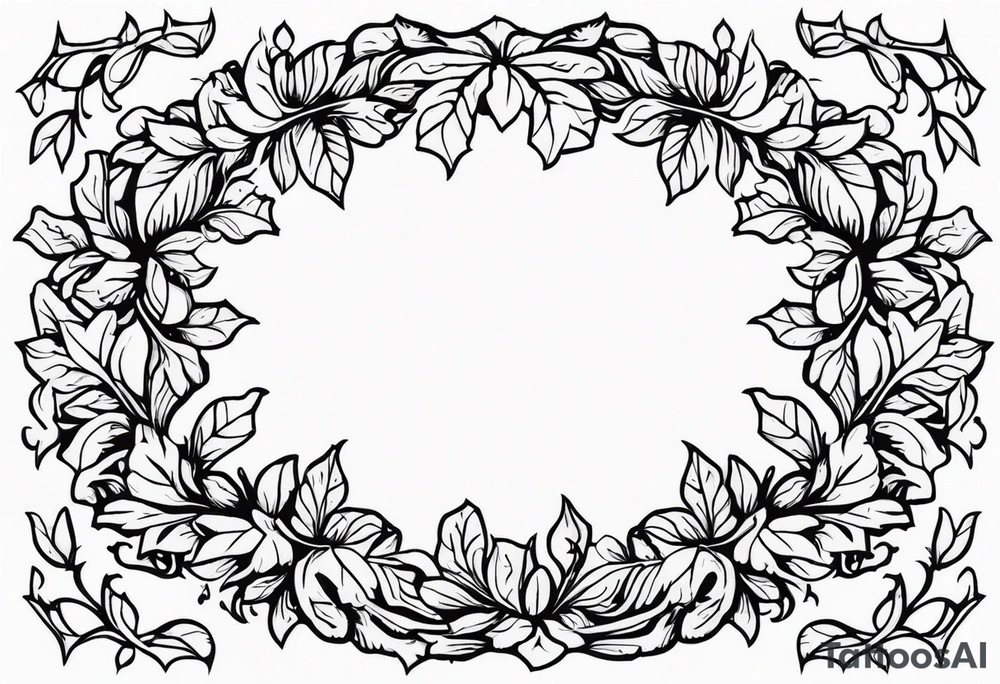 White oak leaf wreath tattoo idea