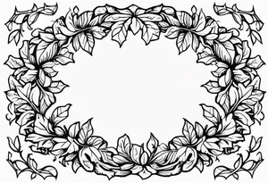 White oak leaf wreath tattoo idea