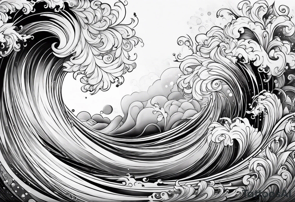 Water spiral arm sleeve tattoo idea
