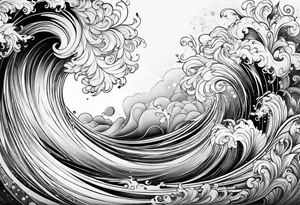 Water spiral arm sleeve tattoo idea
