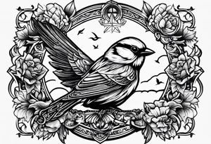 His eye is on the sparrow religious tattoo idea