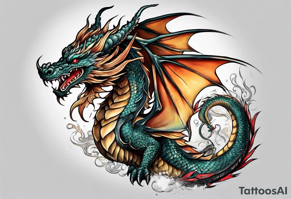 Dragon full body tattoo idea