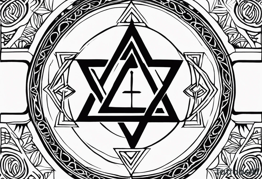 tetragrammaton representation of chosen one and a secret message written in Hebrew from God tattoo idea