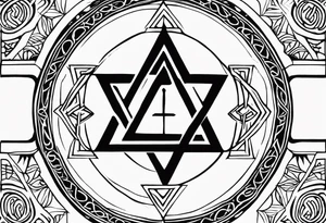 tetragrammaton representation of chosen one and a secret message written in Hebrew from God tattoo idea