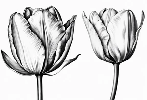 Classic Tulip flower with music note on the stem tattoo idea