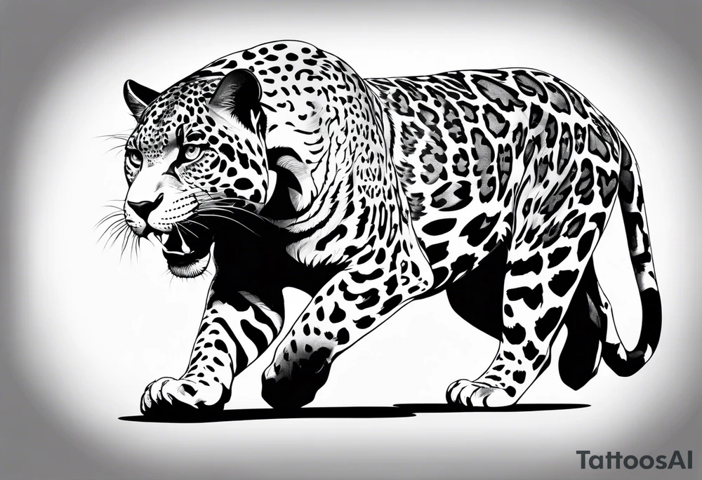 Jaguar body tattoo idea