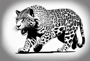 Jaguar body tattoo idea