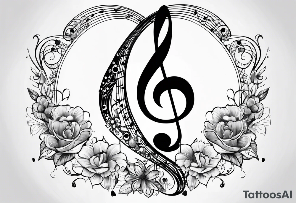 Music love infinity tattoo idea