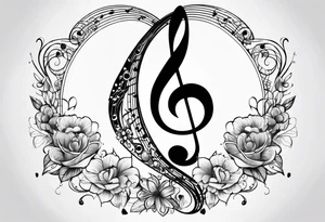 Music love infinity tattoo idea