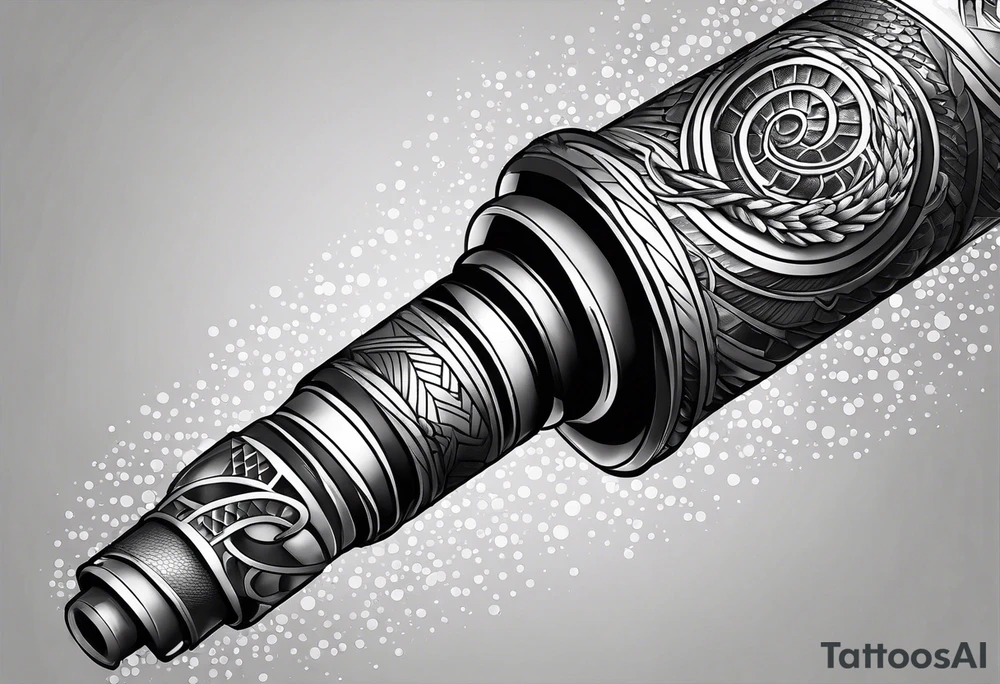 Star Wars lightsaber mixed with snake scales tattoo idea