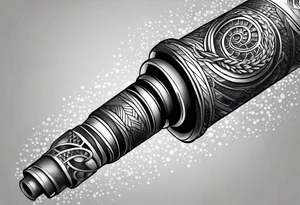 Star Wars lightsaber mixed with snake scales tattoo idea