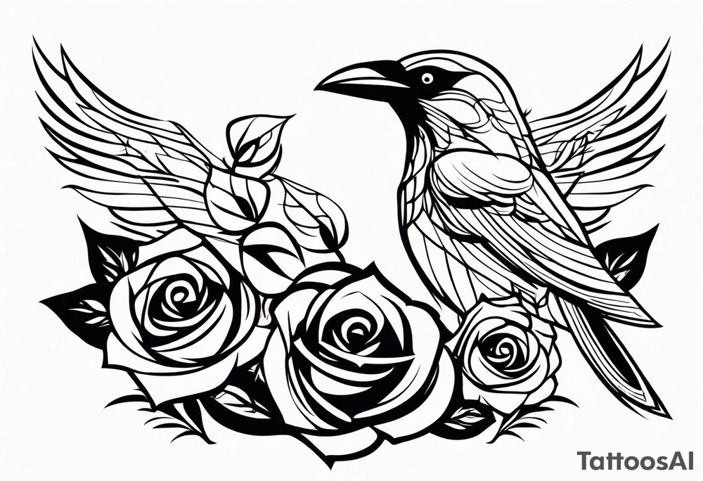 Raven , tribal , light , roses , doll , scary tattoo idea