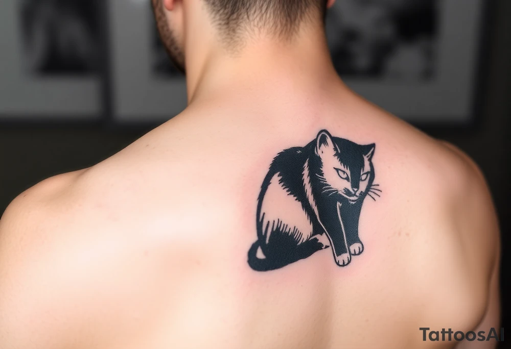 black cat tattoo idea