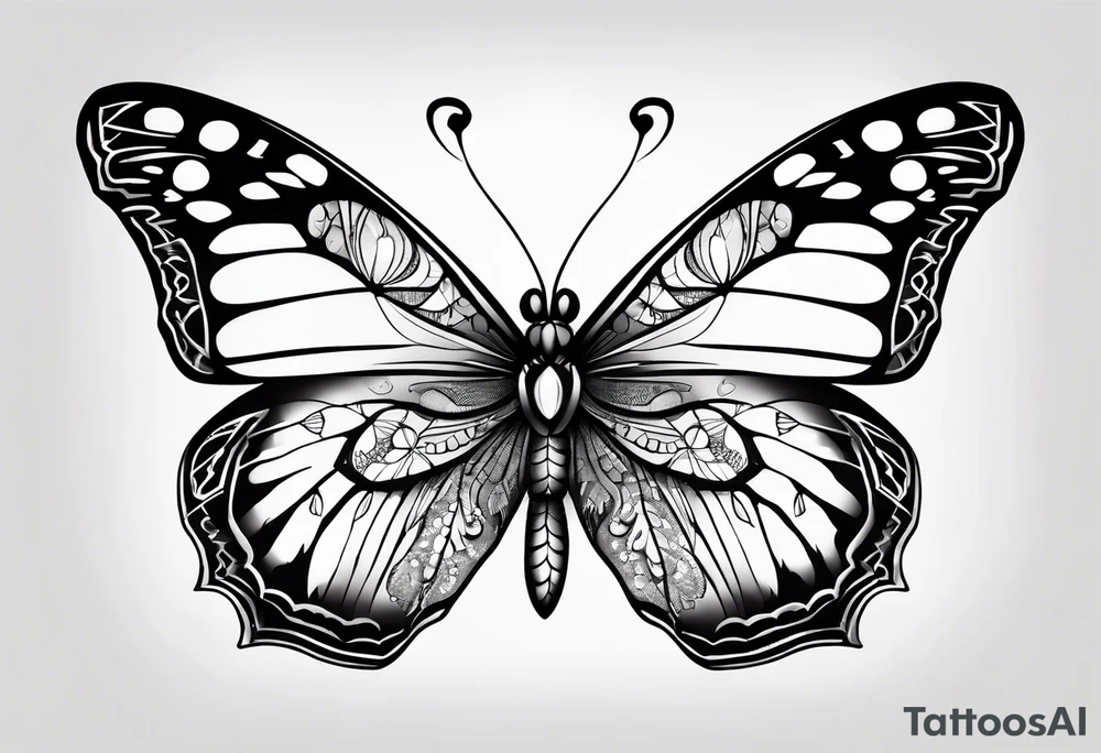 Borboleta com um coração de chama tattoo idea Borboleta com um coração de chama tattoo idea