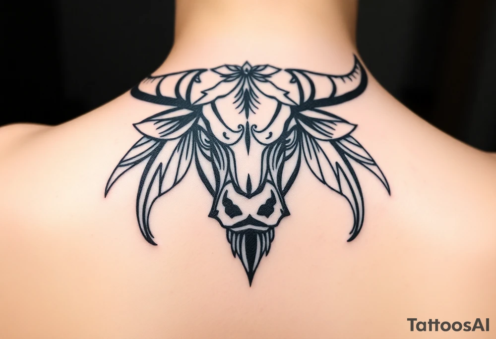 Powerfull majestic bull tattoo idea