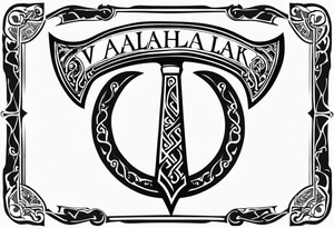Valhalla axe sword tattoo idea